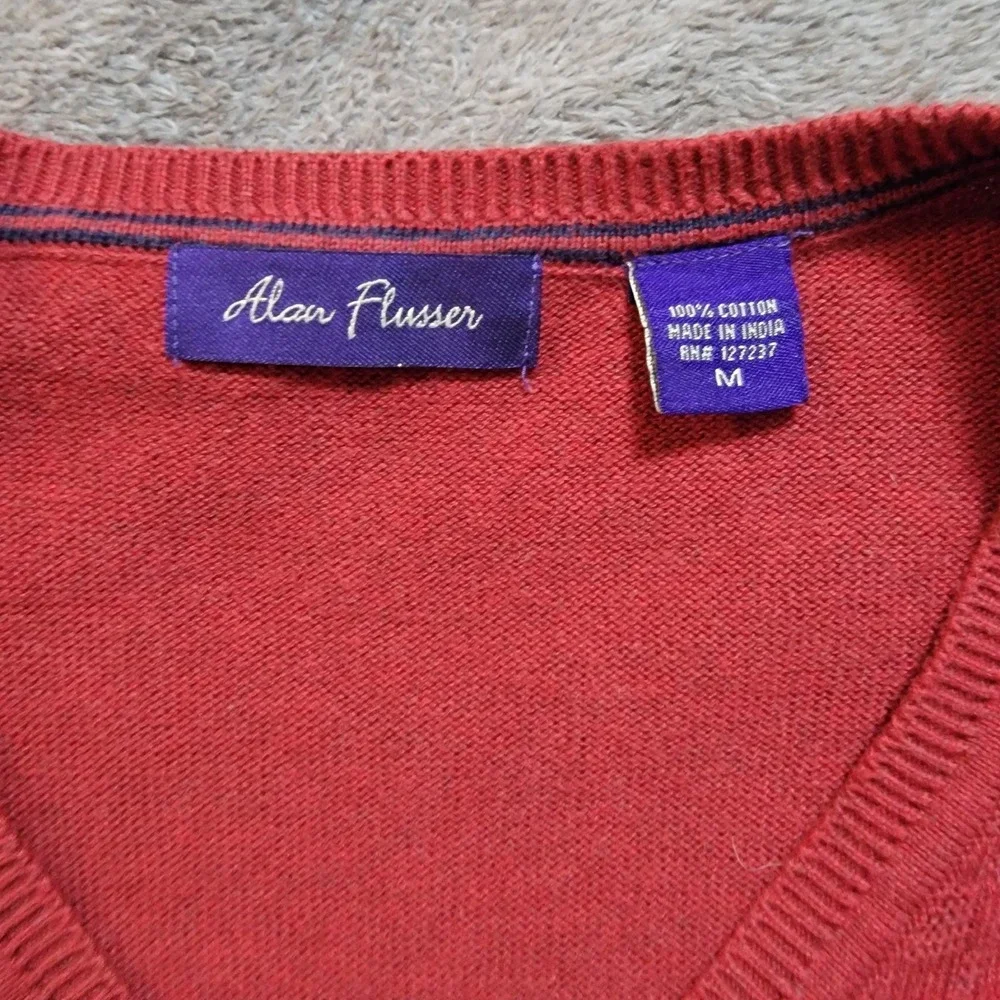 Alan Flusser Men's Red Sweater Vest‎ Sz M